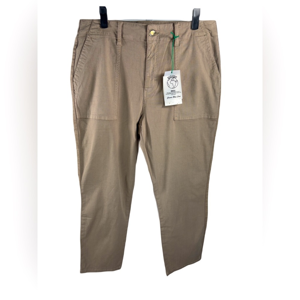 COSMIC BLUE LOVE Gracell Ankle Pants Bottoms Beige/Tan Plus Size 33 NWT